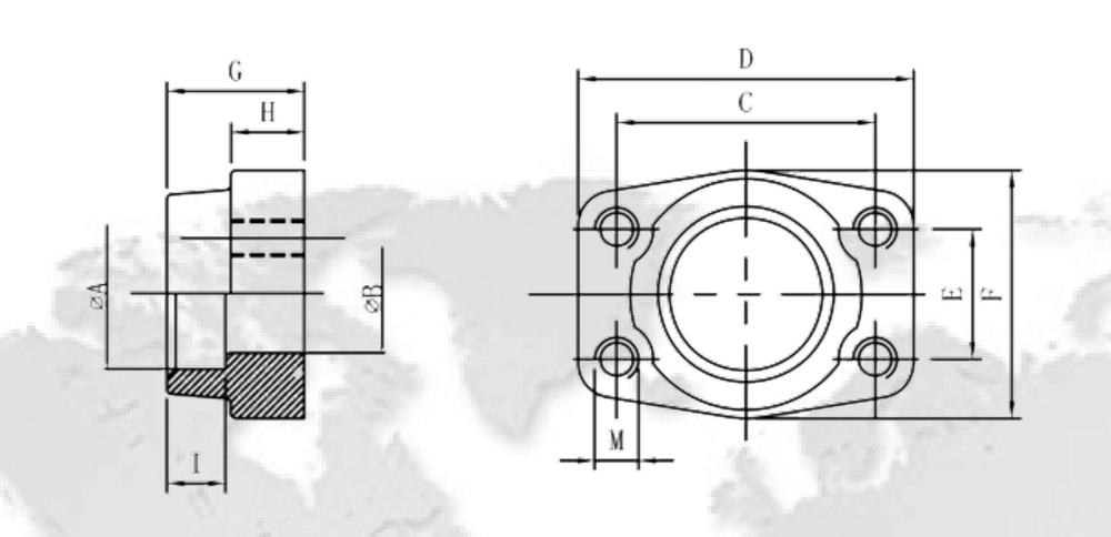 SAE&nbsp;socket&nbsp;weld&nbsp;flange GFS CAD drawing