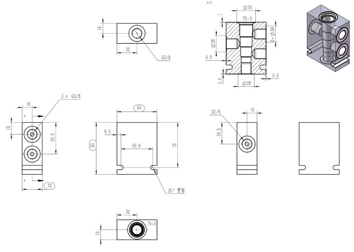 Standard Socket Valve Aluminum Block specification (1)