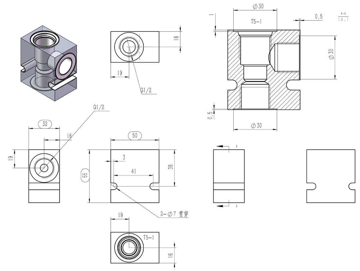 Standard Socket Valve Aluminum Block specification (2)