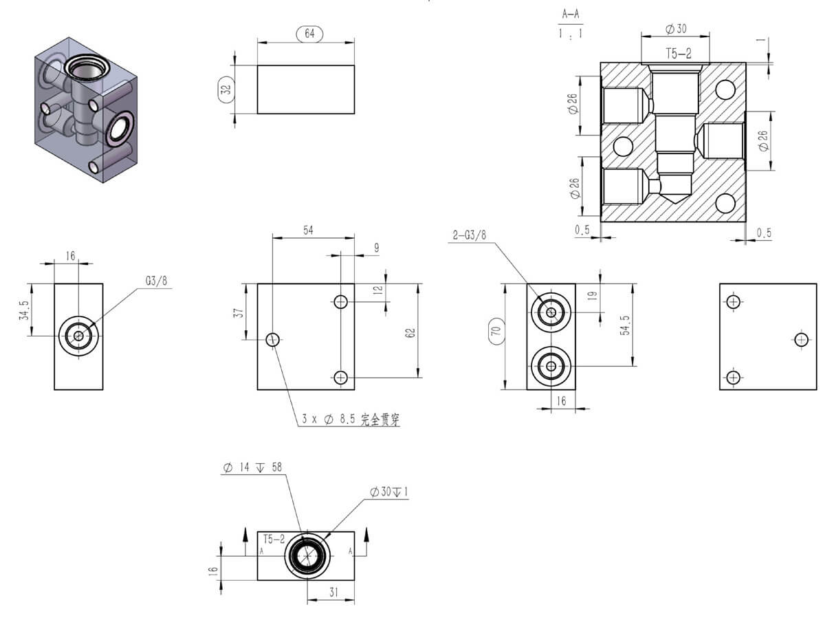 Standard Socket Valve Aluminum Block specification (5)