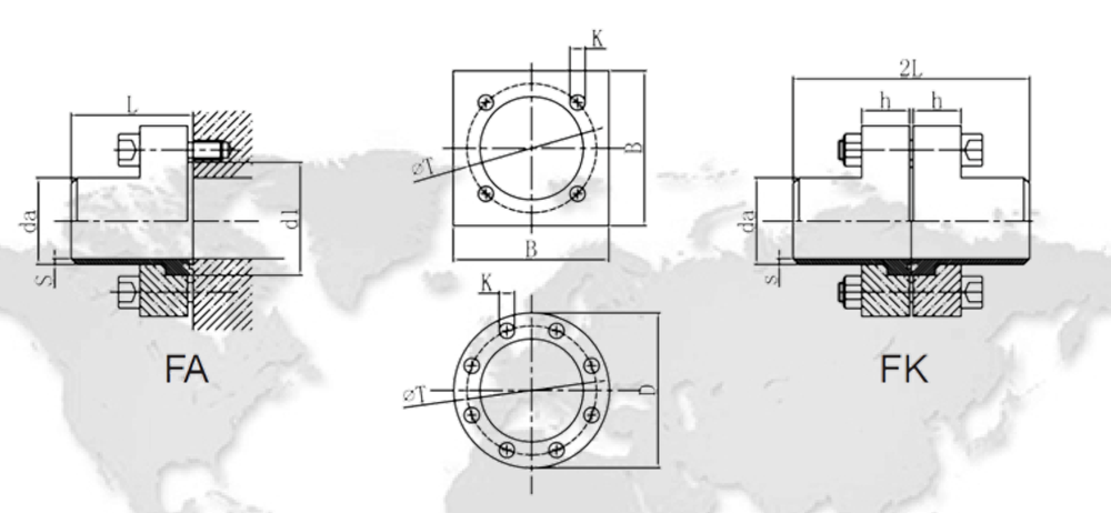 SAE square flange series 2 drawing