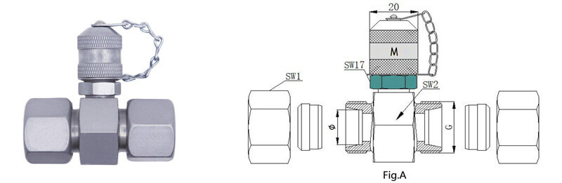 specification of hydraulic test point with tee connection 1