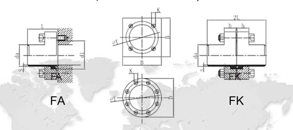SAE square flange O series drawing