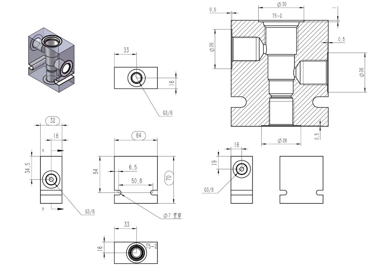 Standard Socket Valve Aluminum Block specification (4)