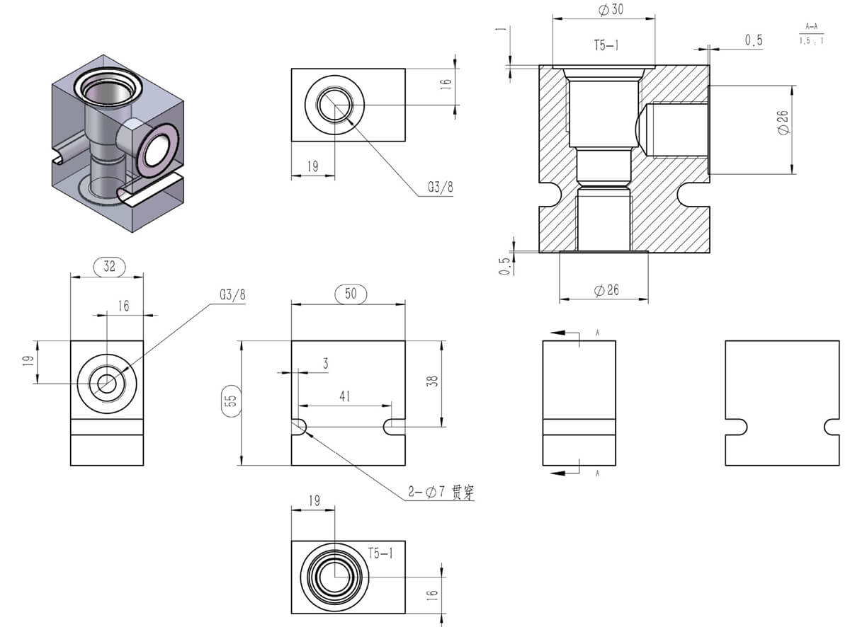 Standard Socket Valve Aluminum Block specification (3)